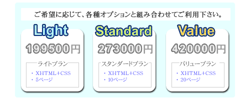 ホームページ制作料金プラン